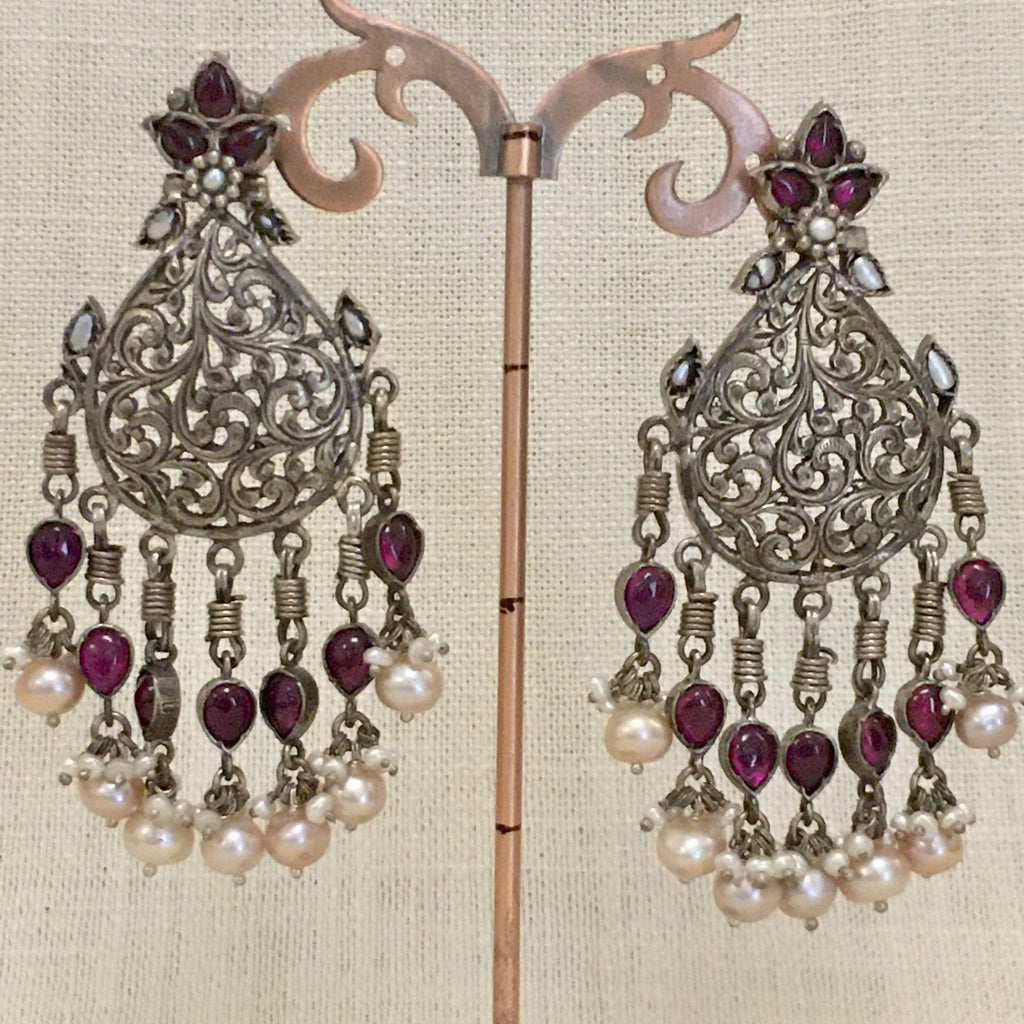 Filigree Silver Earrings - Angaja Silver