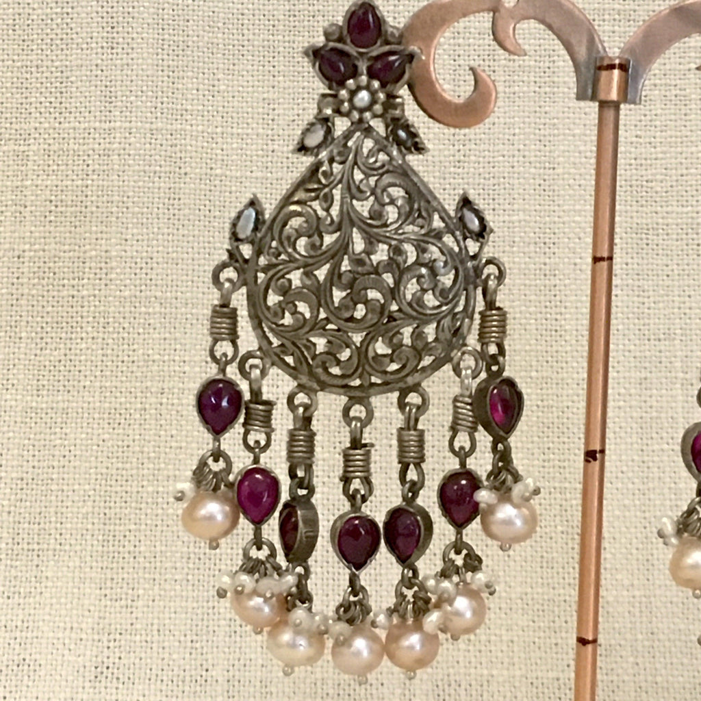 Filigree Silver Earrings - Angaja Silver