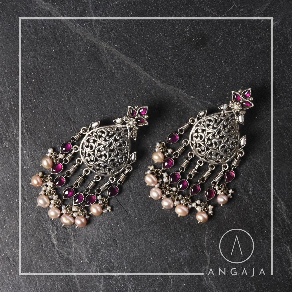 Filigree Silver Earrings - Angaja Silver