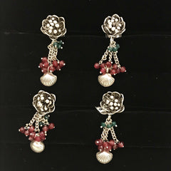 Flowers Silver Kurta Buttons (two left)