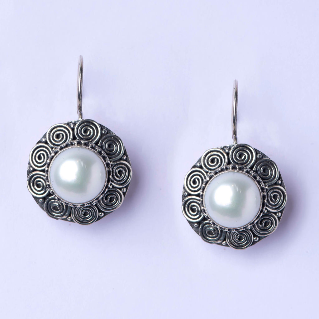 Fresh Water Pearl Silver Earrings - Angaja Silver