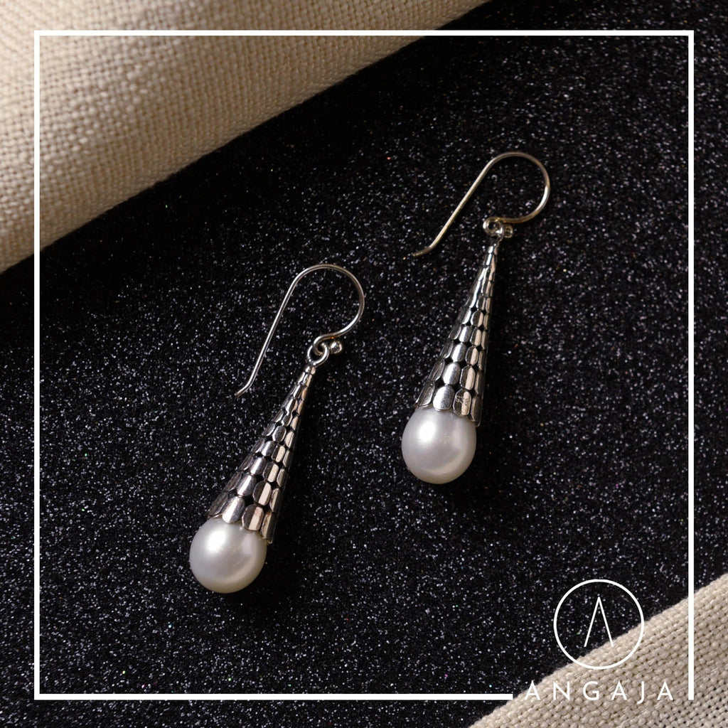 Fresh Water Pearl Silver Earrings - Angaja Silver