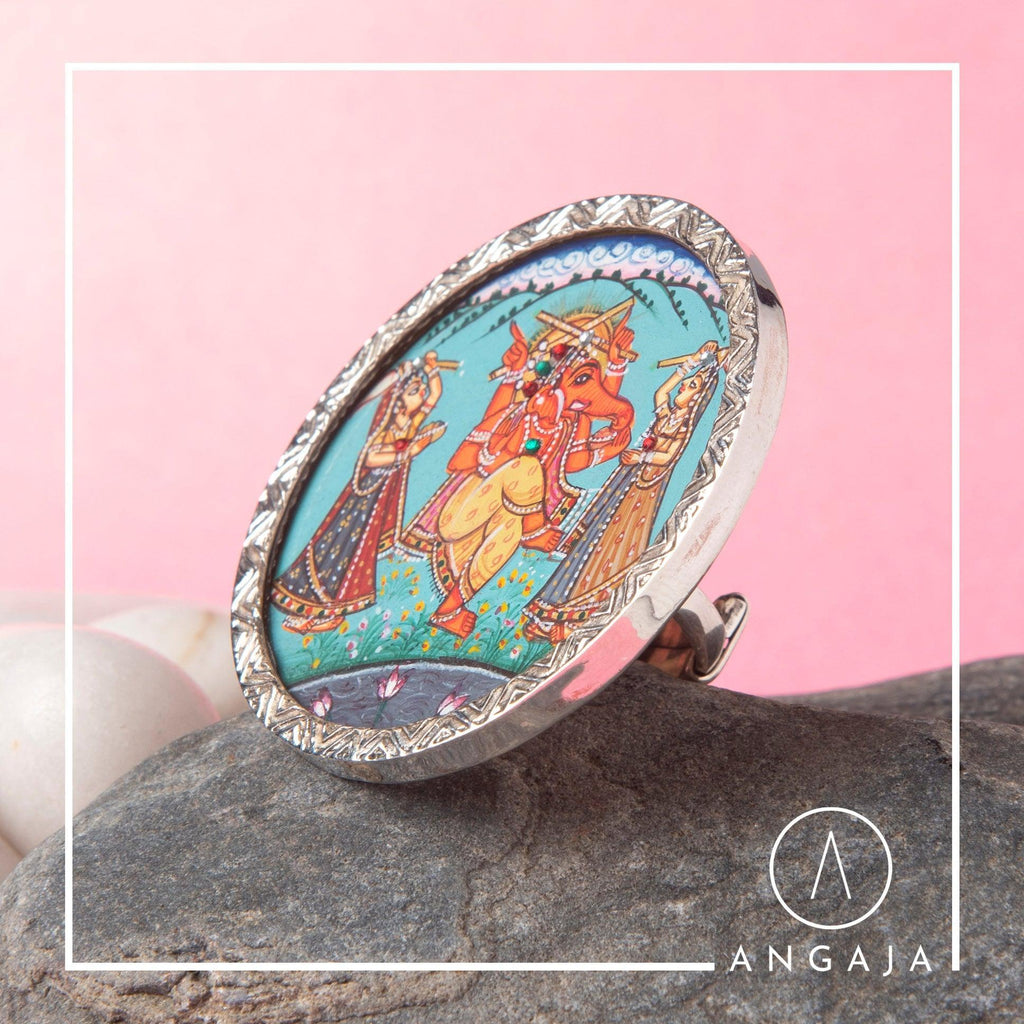 Ganesha Silver Ring - Angaja Silver