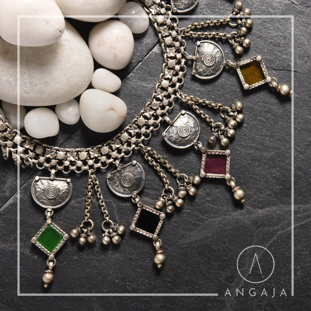 Glass and Silver Necklace - Angaja Silver