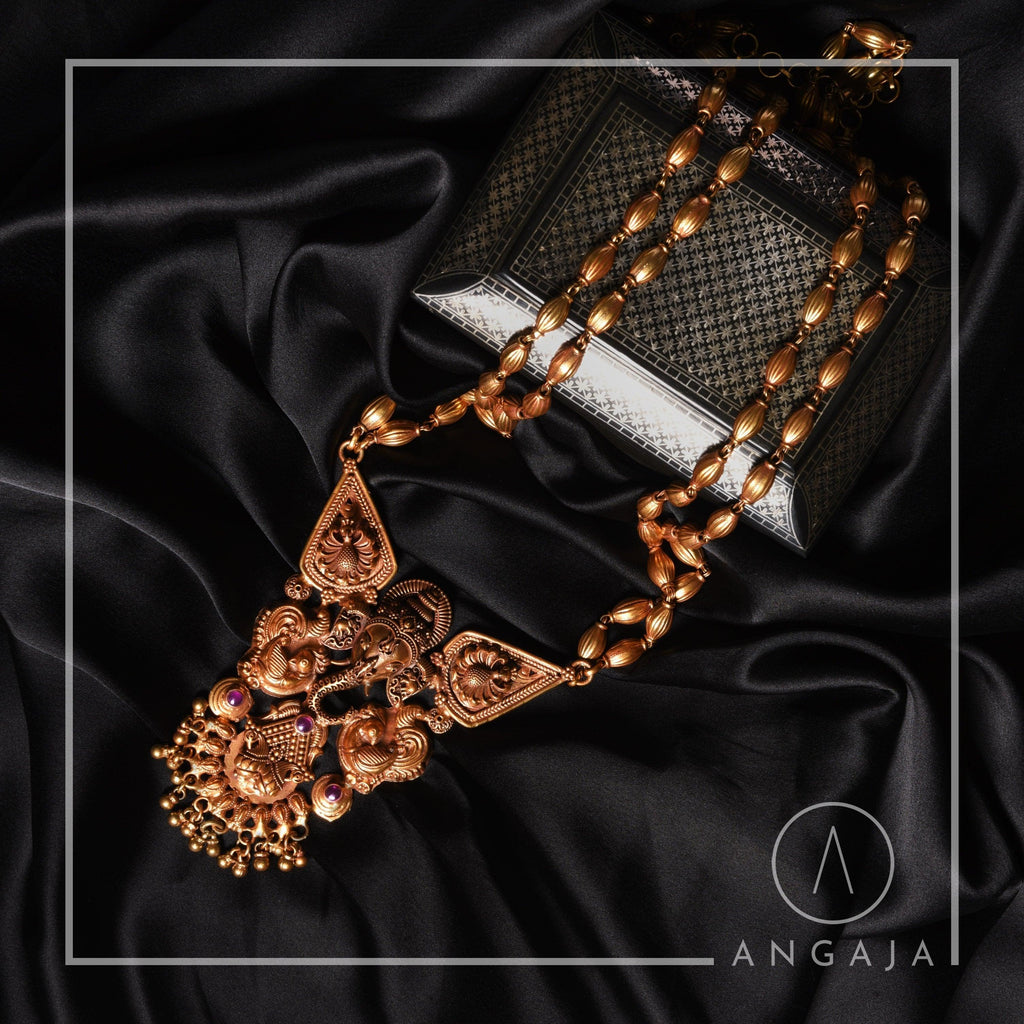 Gold Plated Ganesha Silver Necklace - Angaja Silver