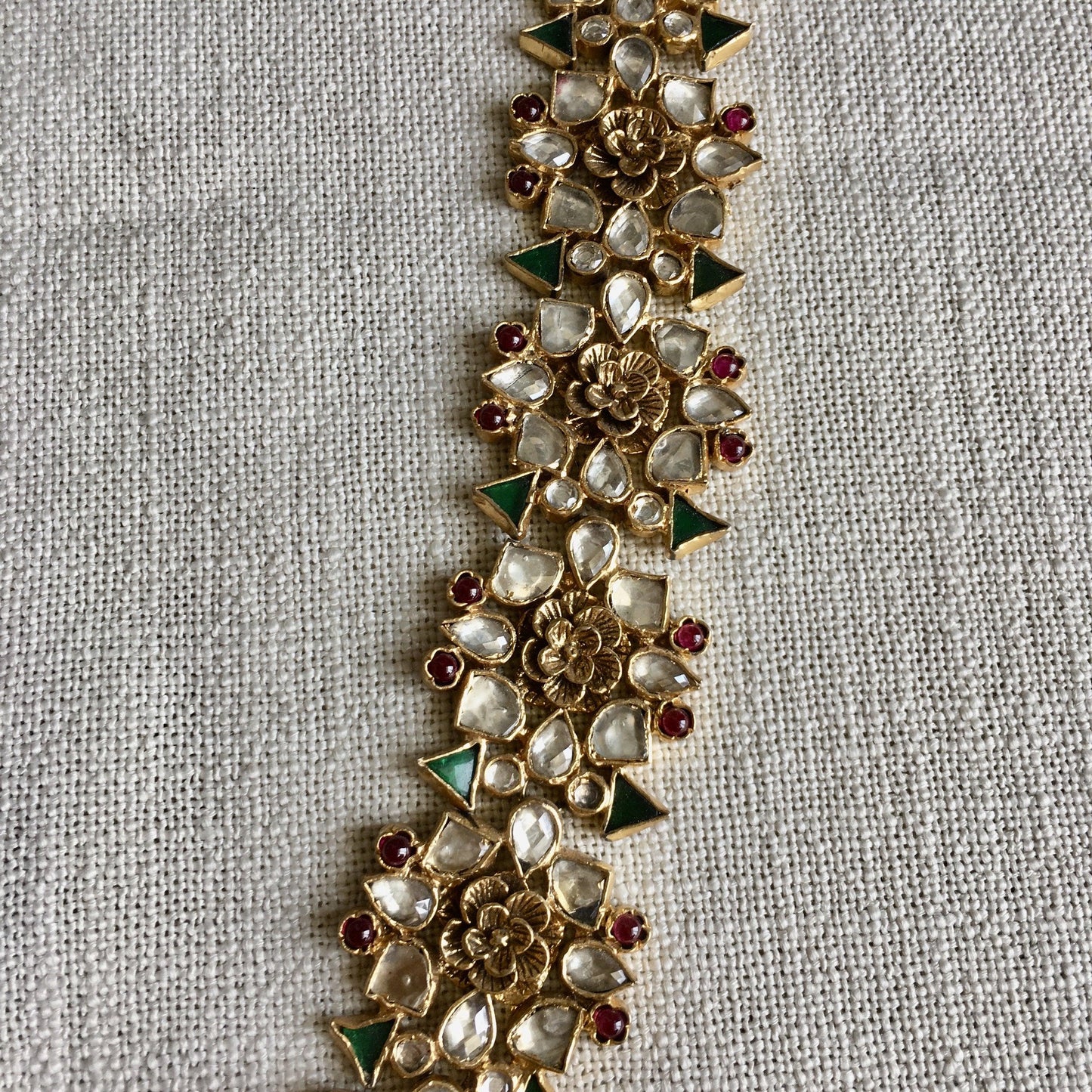 Gold Plated Kundan Necklace - Angaja Silver