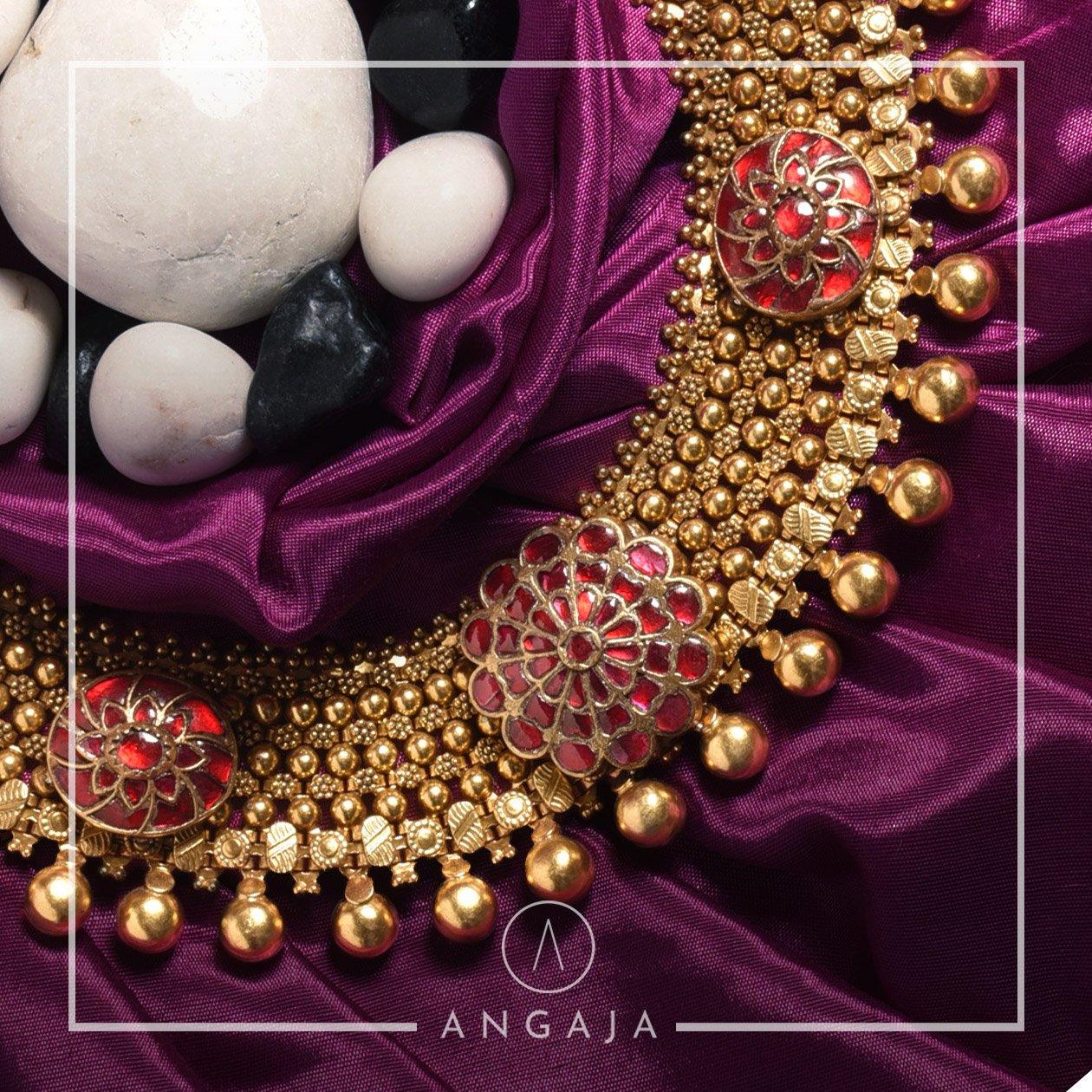 Golden choker - Angaja Silver