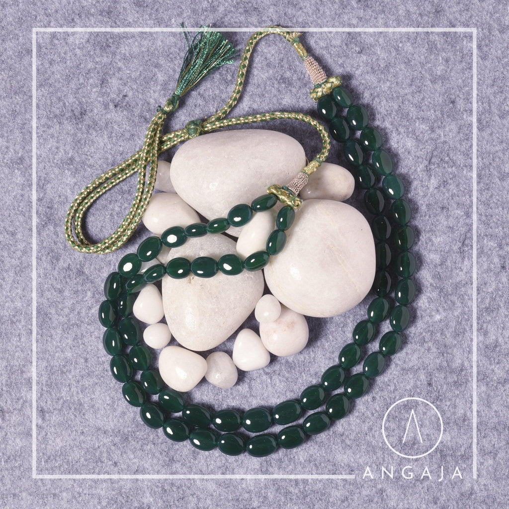 Green Onyx Mala - Angaja Silver