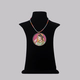 Hand Painted Glass and Silver Necklace - Angaja Silver