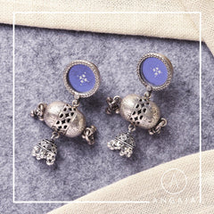 Hand Painted Silver Earring