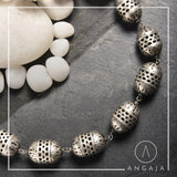 Hollow Beads Silver Necklace - Angaja Silver