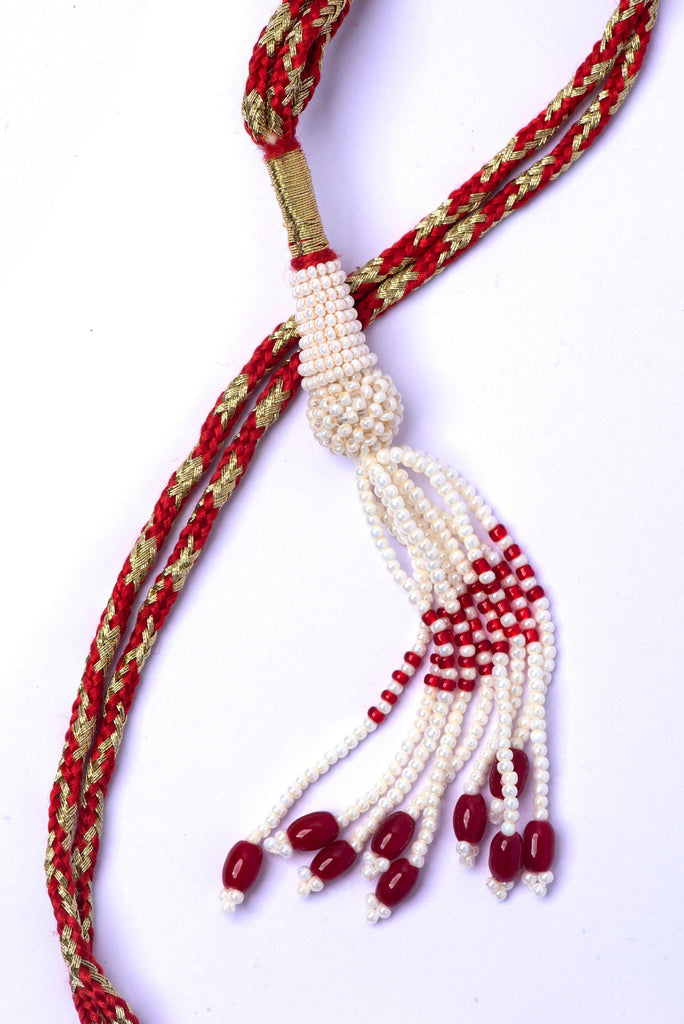 Kundan Ruby Gold Polished Silver Chocker - Angaja Silver