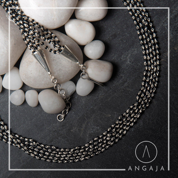 Mangalsutra Silver Necklace - Angaja Silver