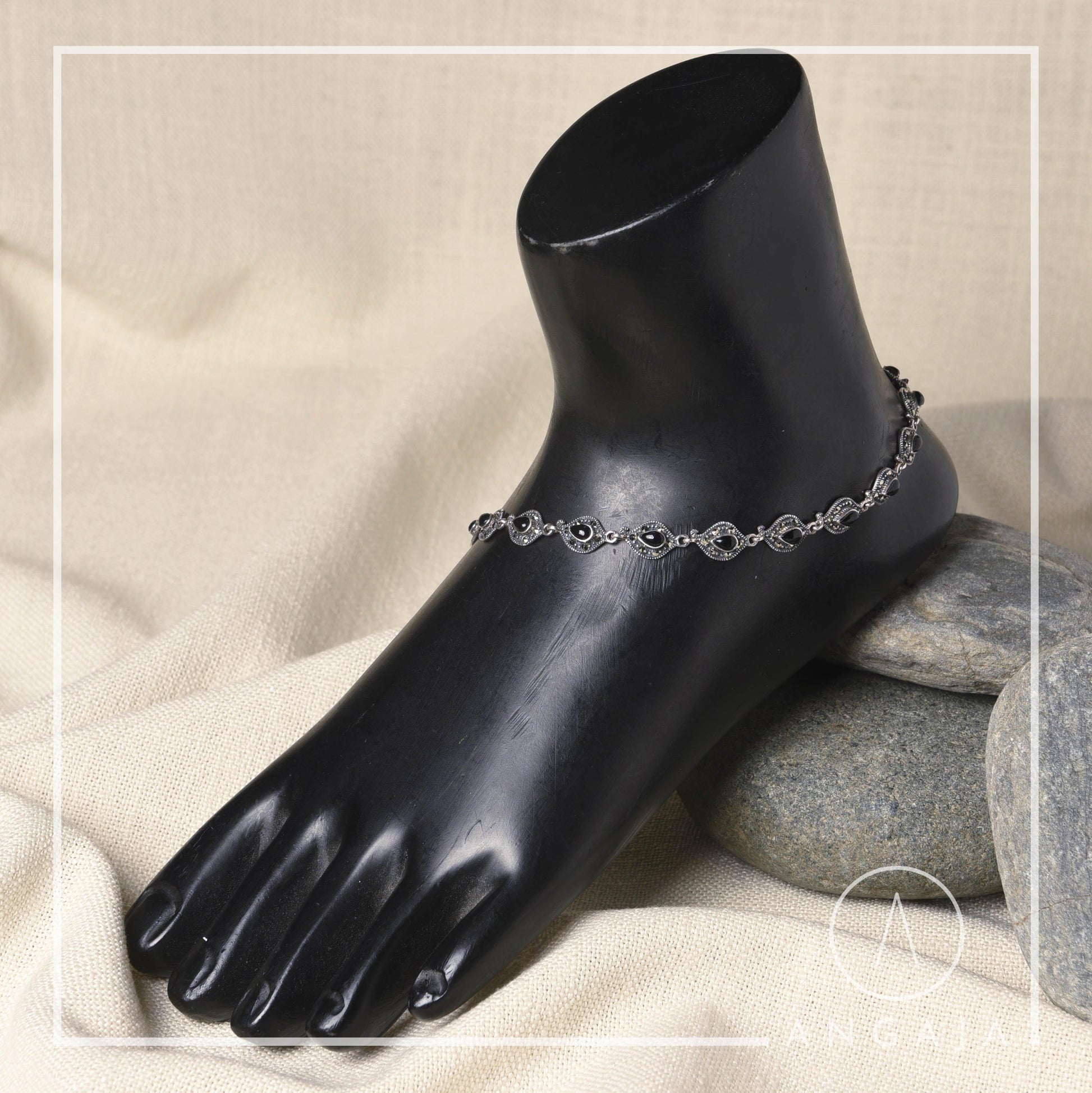 Marcasite Silver Anklet Pajeb - Angaja Silver