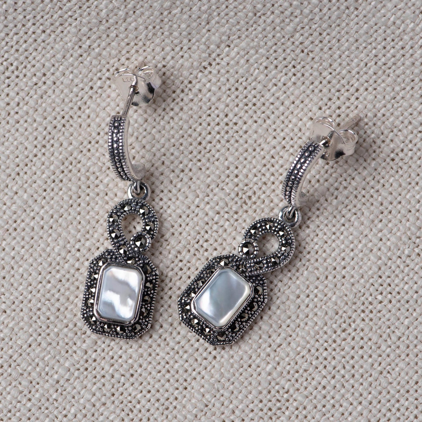 Marcasite Silver Earrings - Angaja Silver