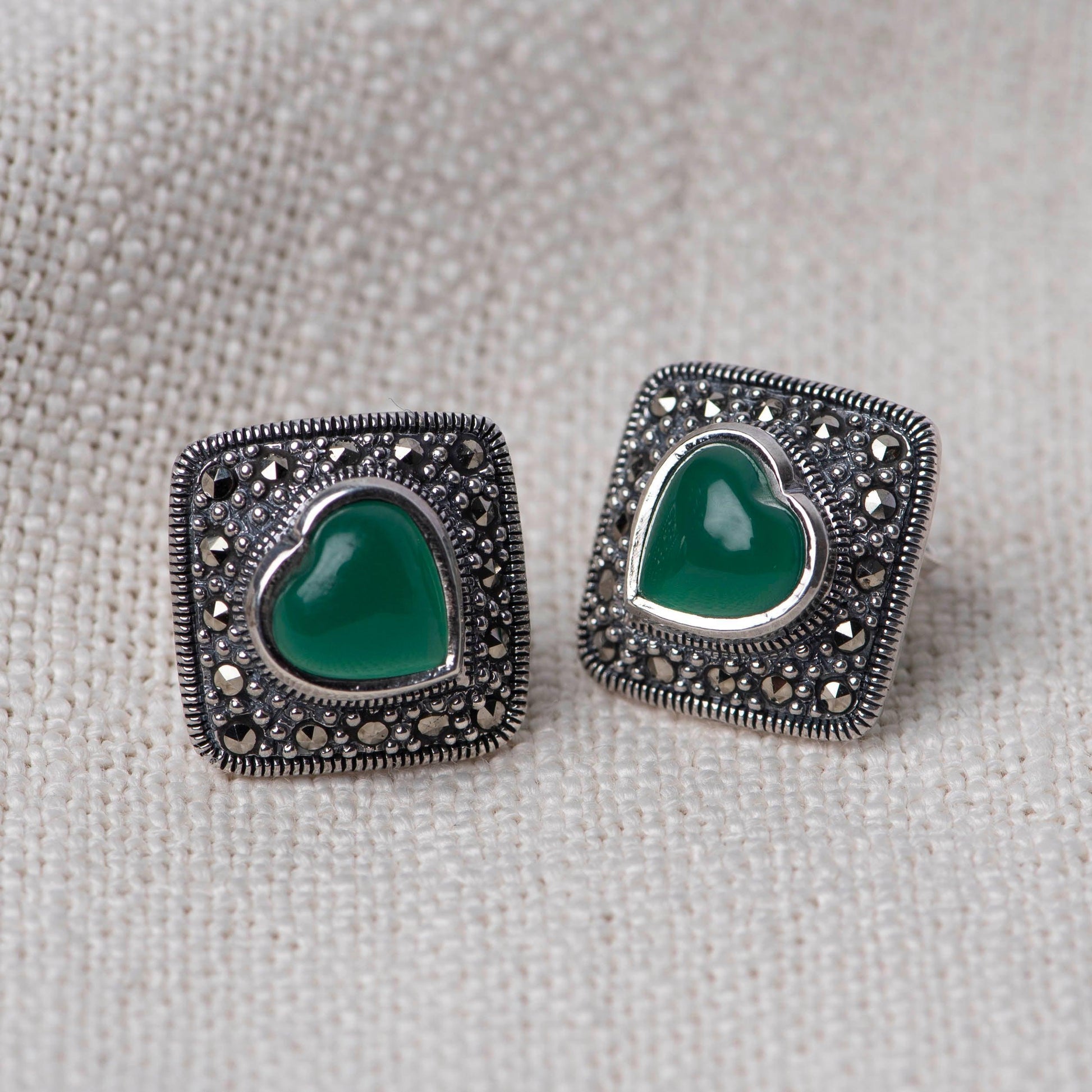 Marcasite Silver Earrings - Angaja Silver