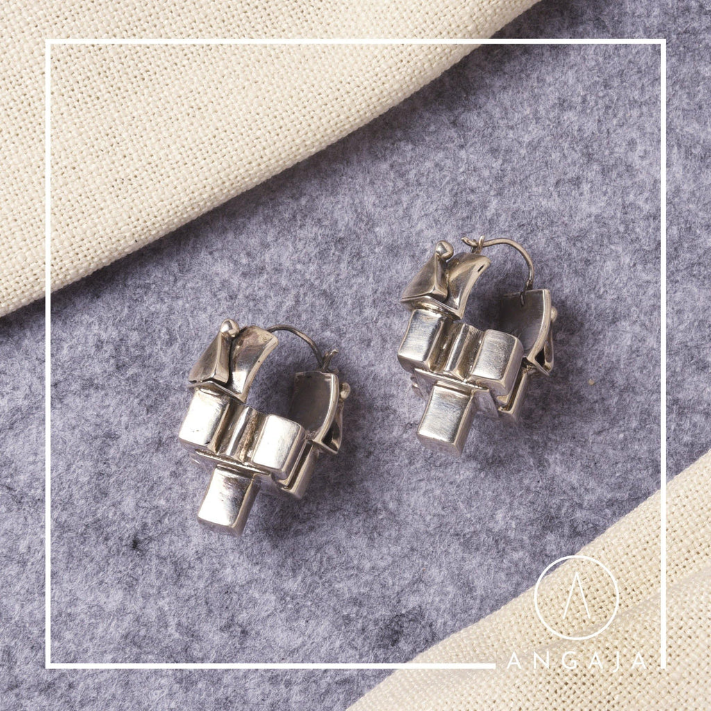 Modern Earrings - Angaja Silver