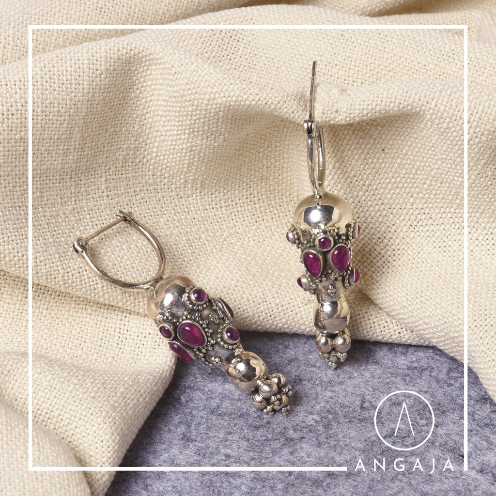 Modern Earrings - Angaja Silver