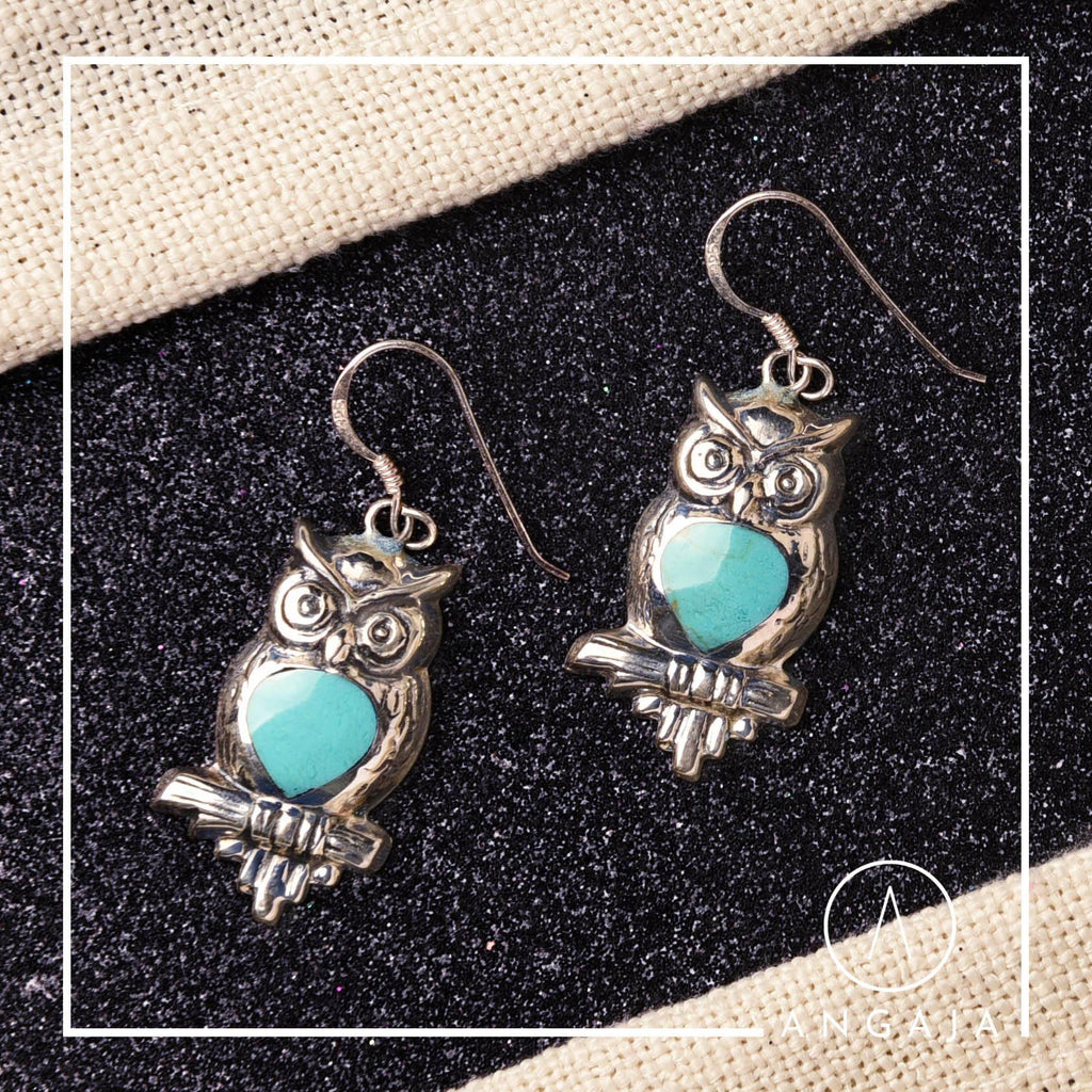 Owl Silver Earring - Angaja Silver