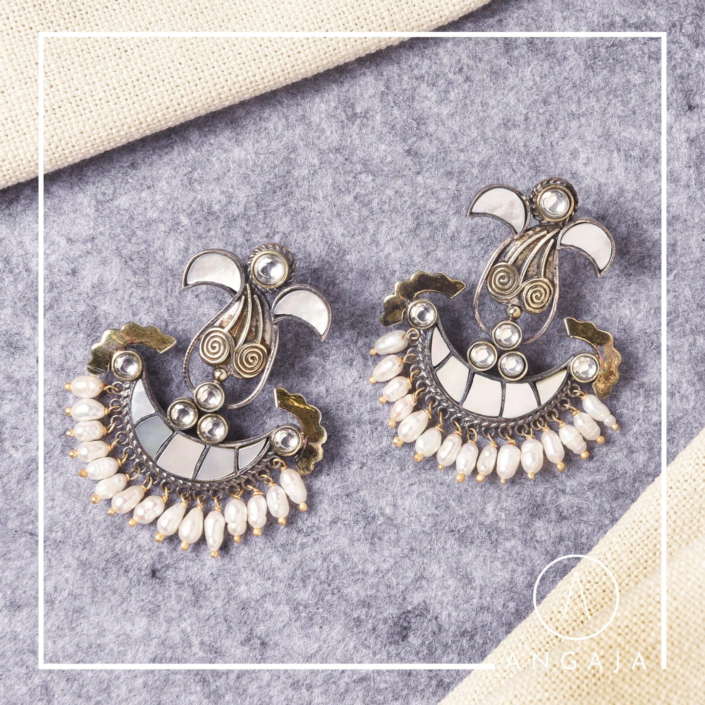 Pearl Earrings - Angaja Silver