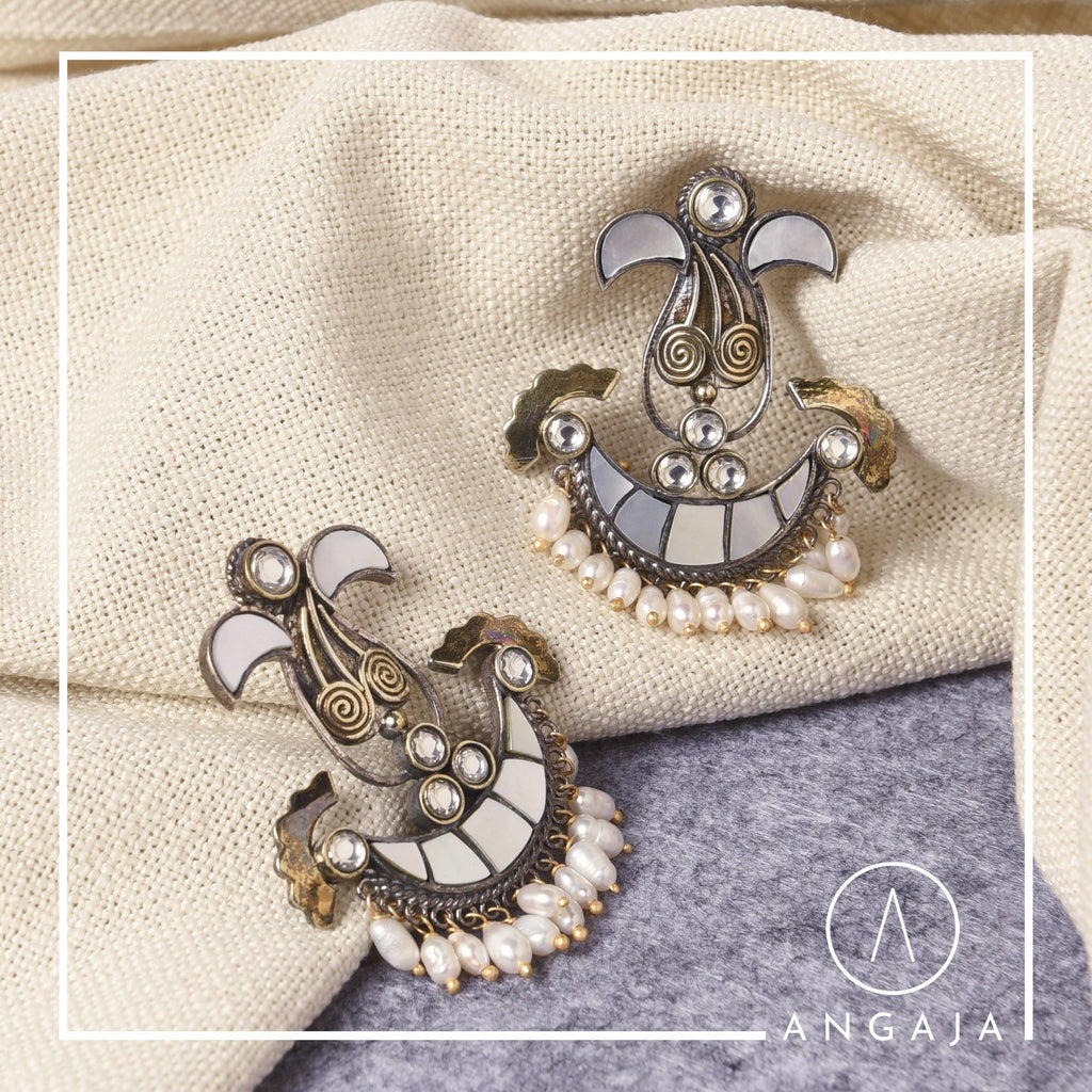 Pearl Earrings - Angaja Silver