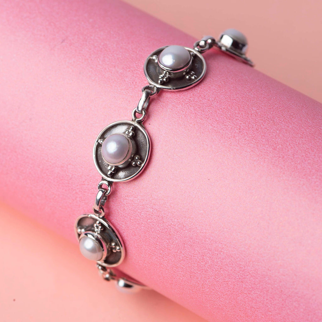 Pearl Silver Bracelet - Angaja Silver