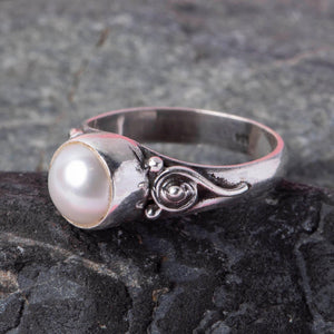 Pearl Silver Ring - Angaja Silver