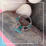 Real Turquoise Silver Ring - Angaja Silver