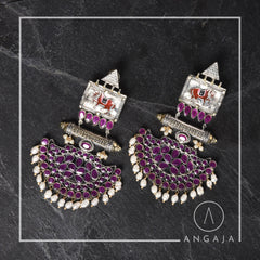 Red Onyx Silver Earrings