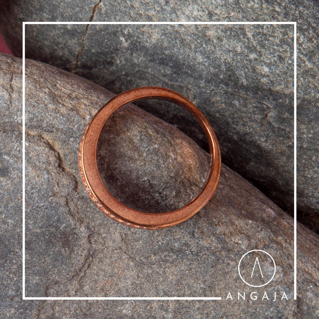 Rose Gold Plated Silver Band - Angaja Silver