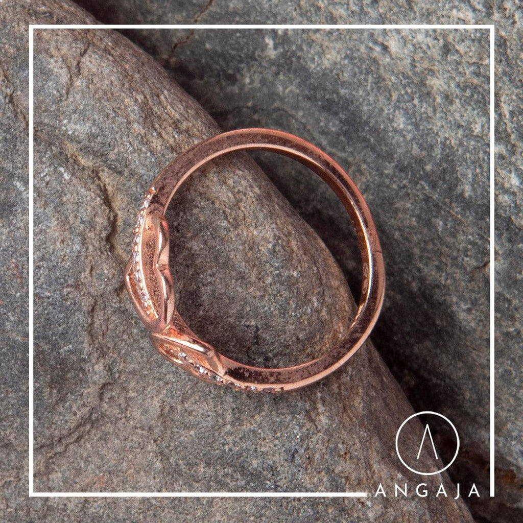 Rose Gold Plated Silver Ring - Angaja Silver