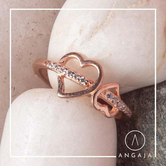 Rose Gold Plated Silver Ring - Angaja Silver