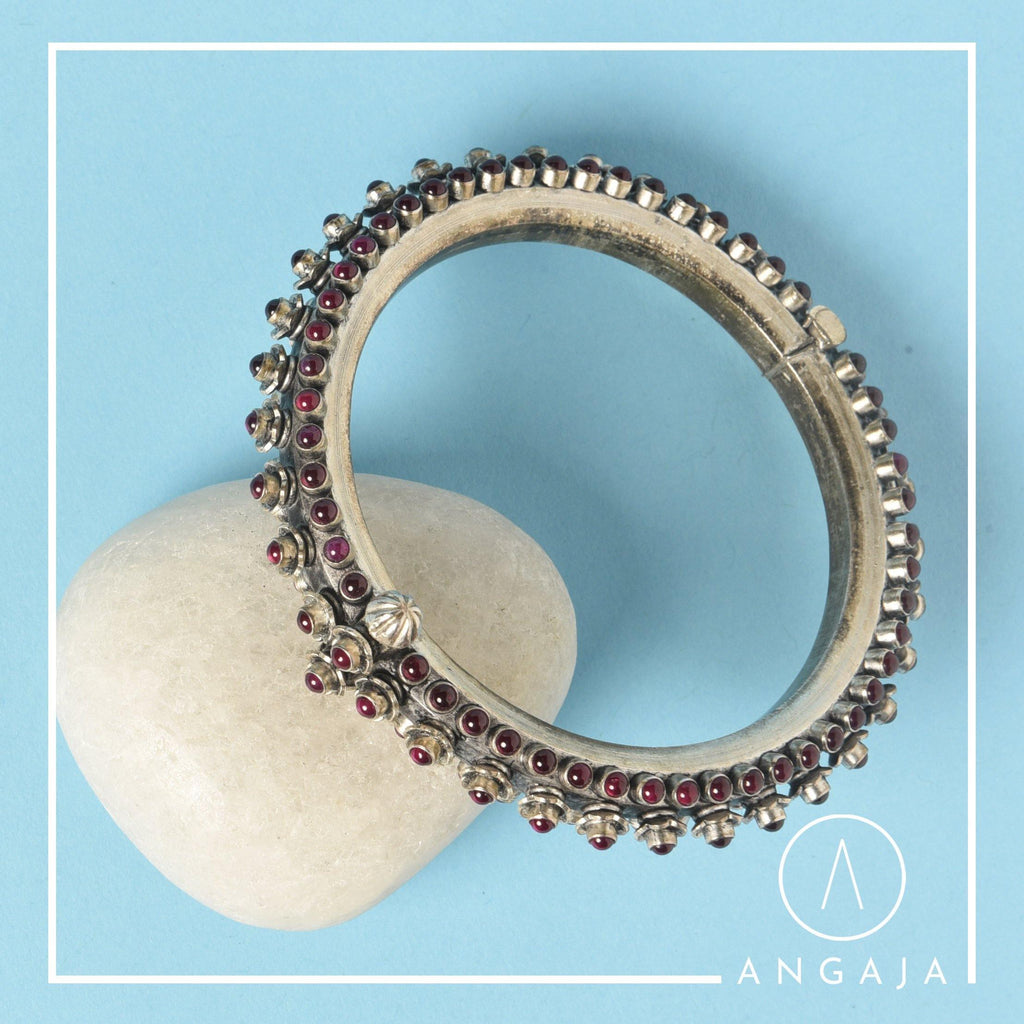 Ruby 3 Line Kadas - Angaja Silver