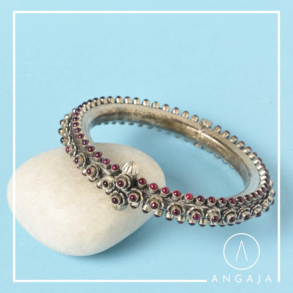 Ruby 3 Line Kadas - Angaja Silver