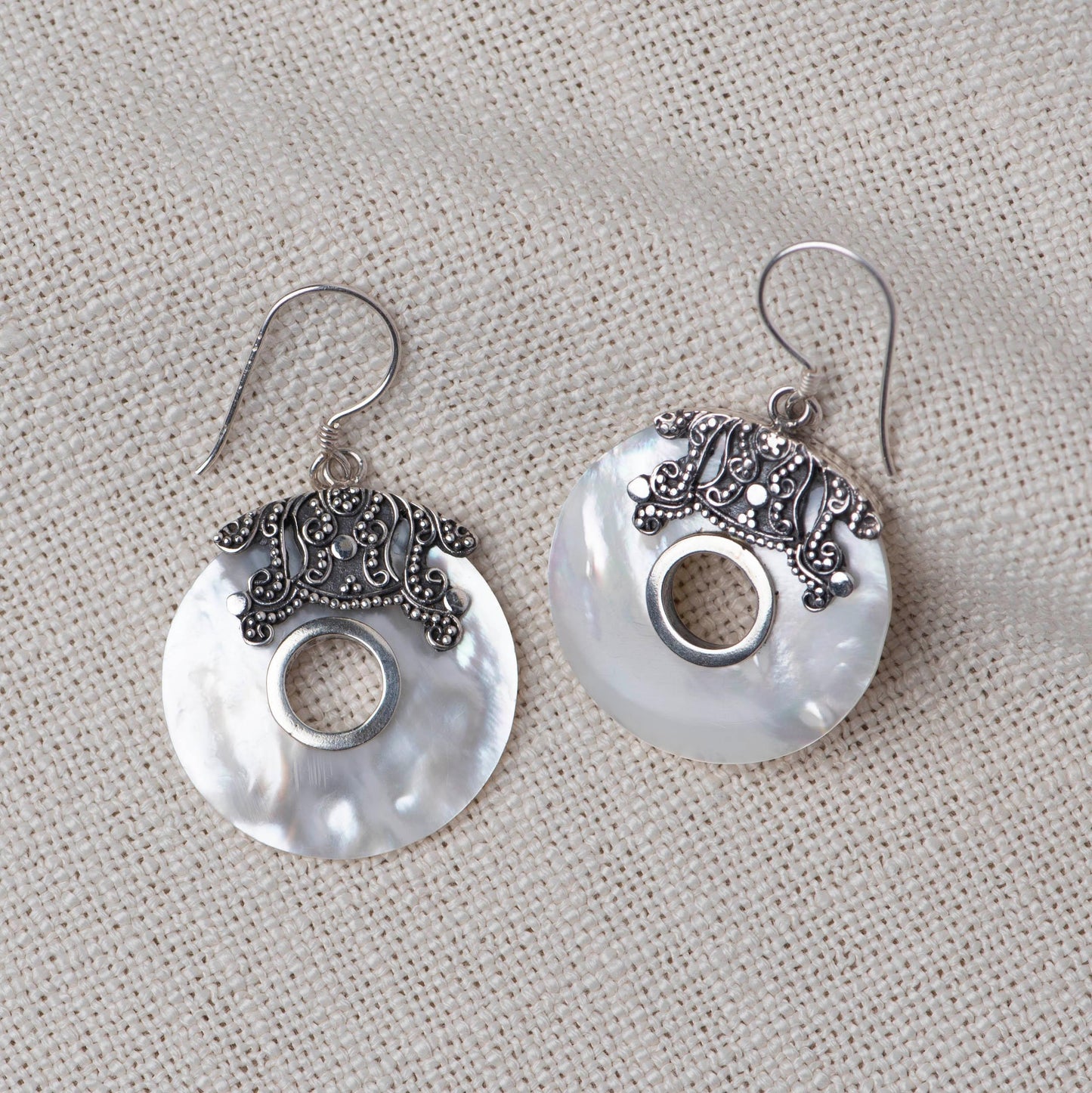 Shell Silver Earring - Angaja Silver