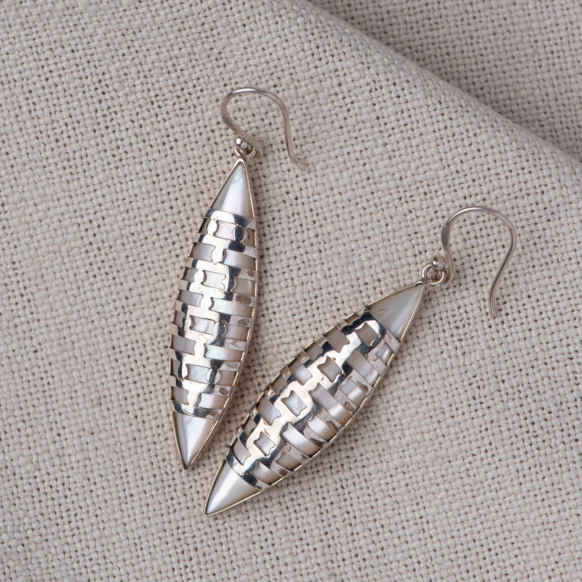 Shell Silver Earring - Angaja Silver