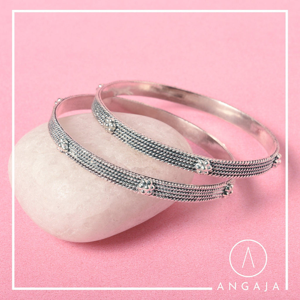 Silver Bangles - Angaja Silver