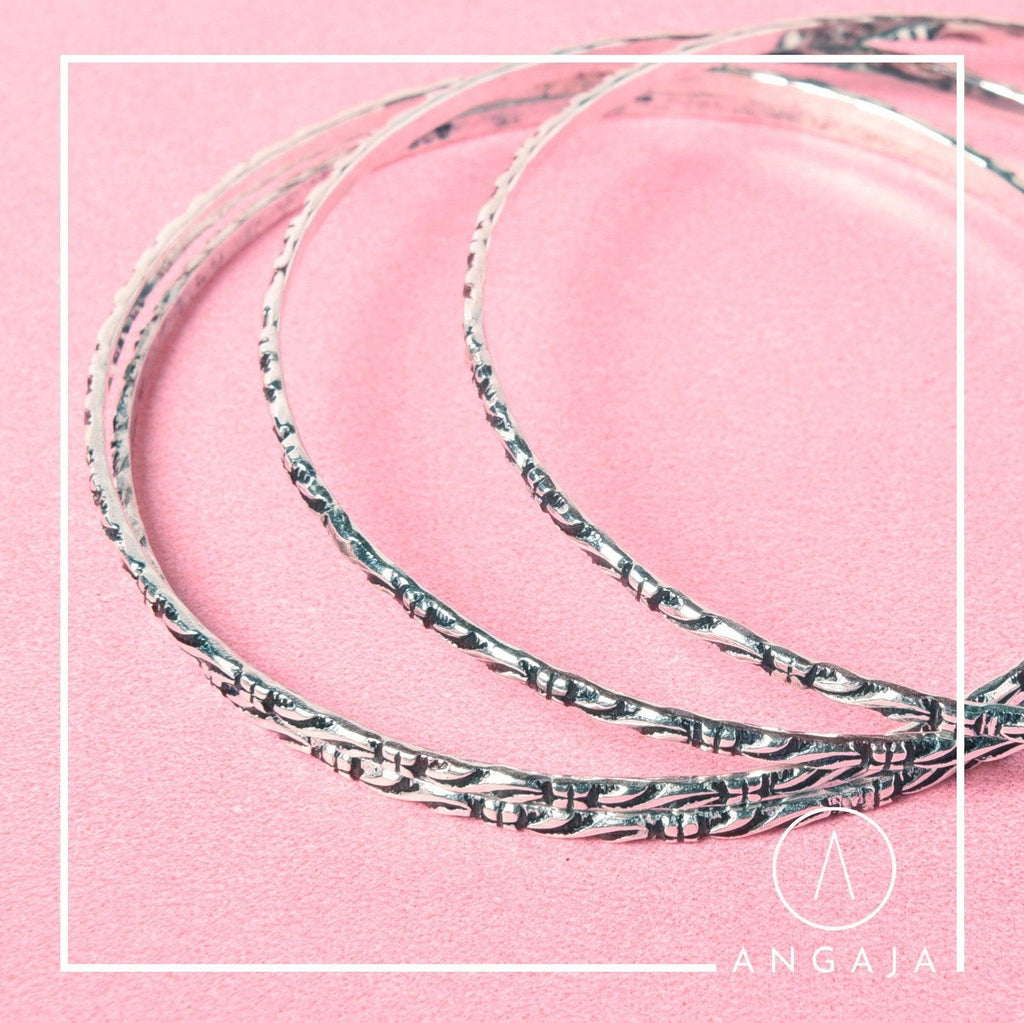 Silver Bangles - Angaja Silver