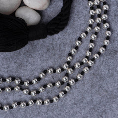 Silver Beads Necklace 3 Line