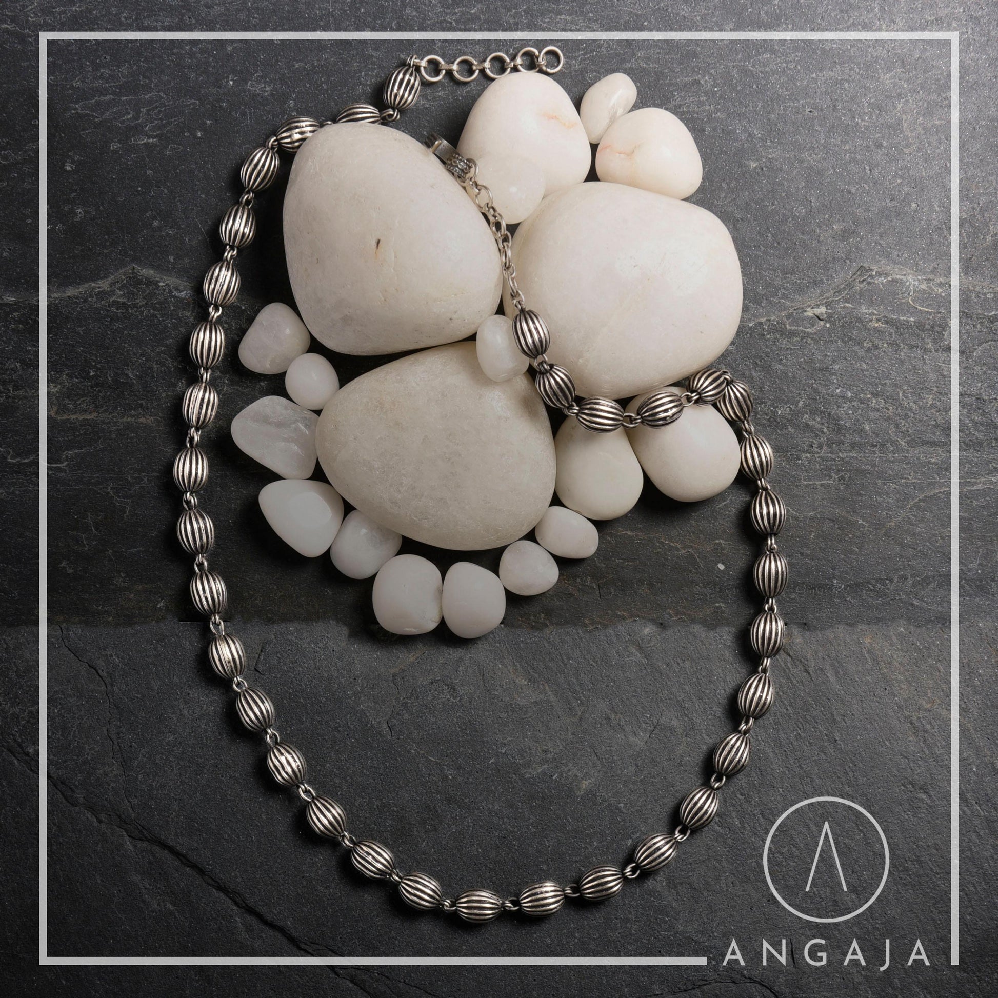 Silver Beads Necklace - Angaja Silver