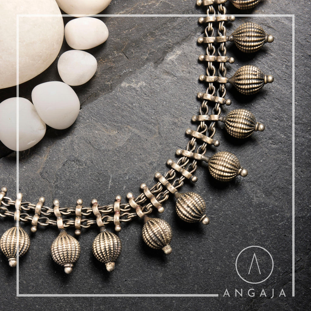 Silver Beads Necklace - Angaja Silver