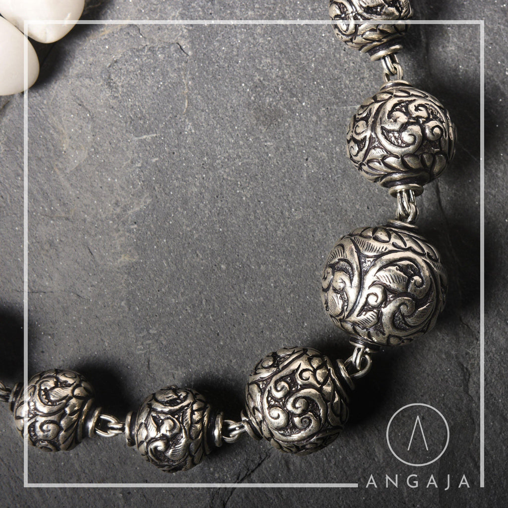 Silver Beads Necklace - Angaja Silver