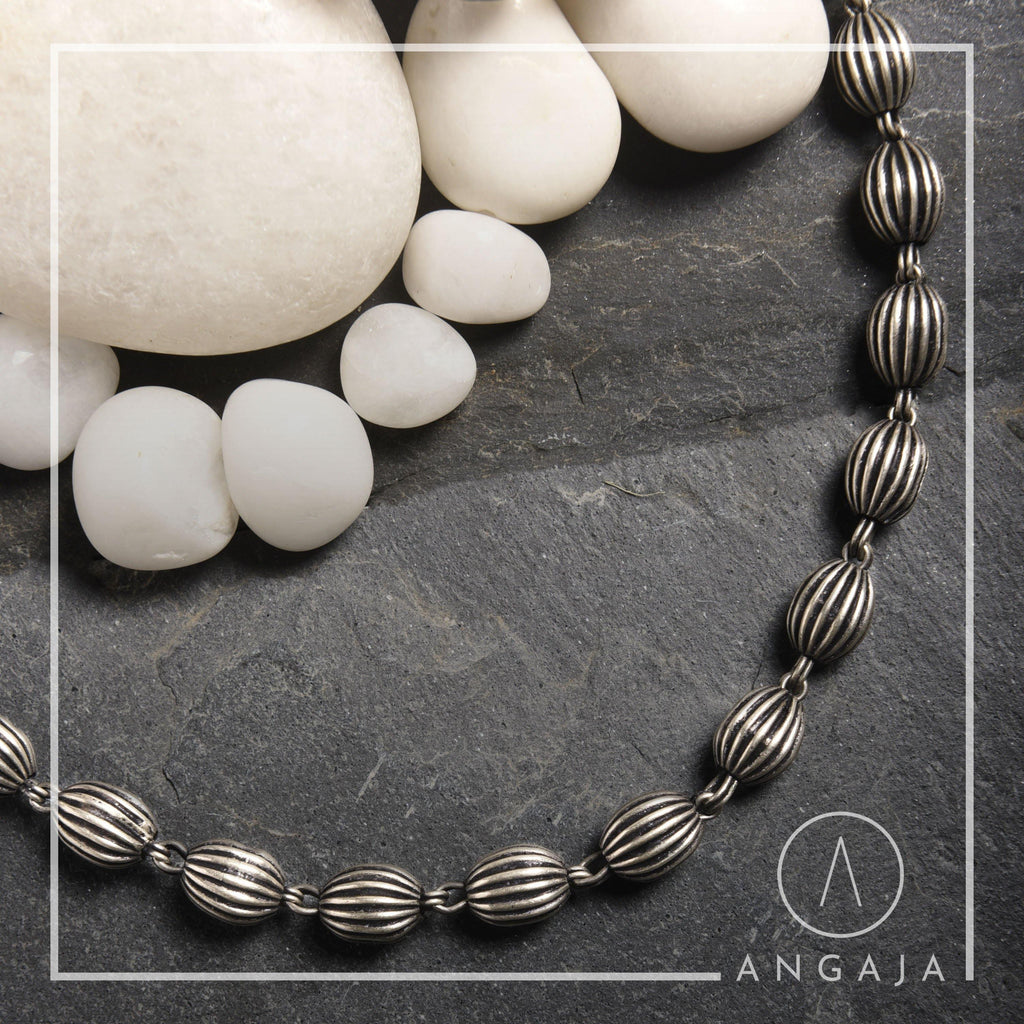 Silver Beads Necklace - Angaja Silver