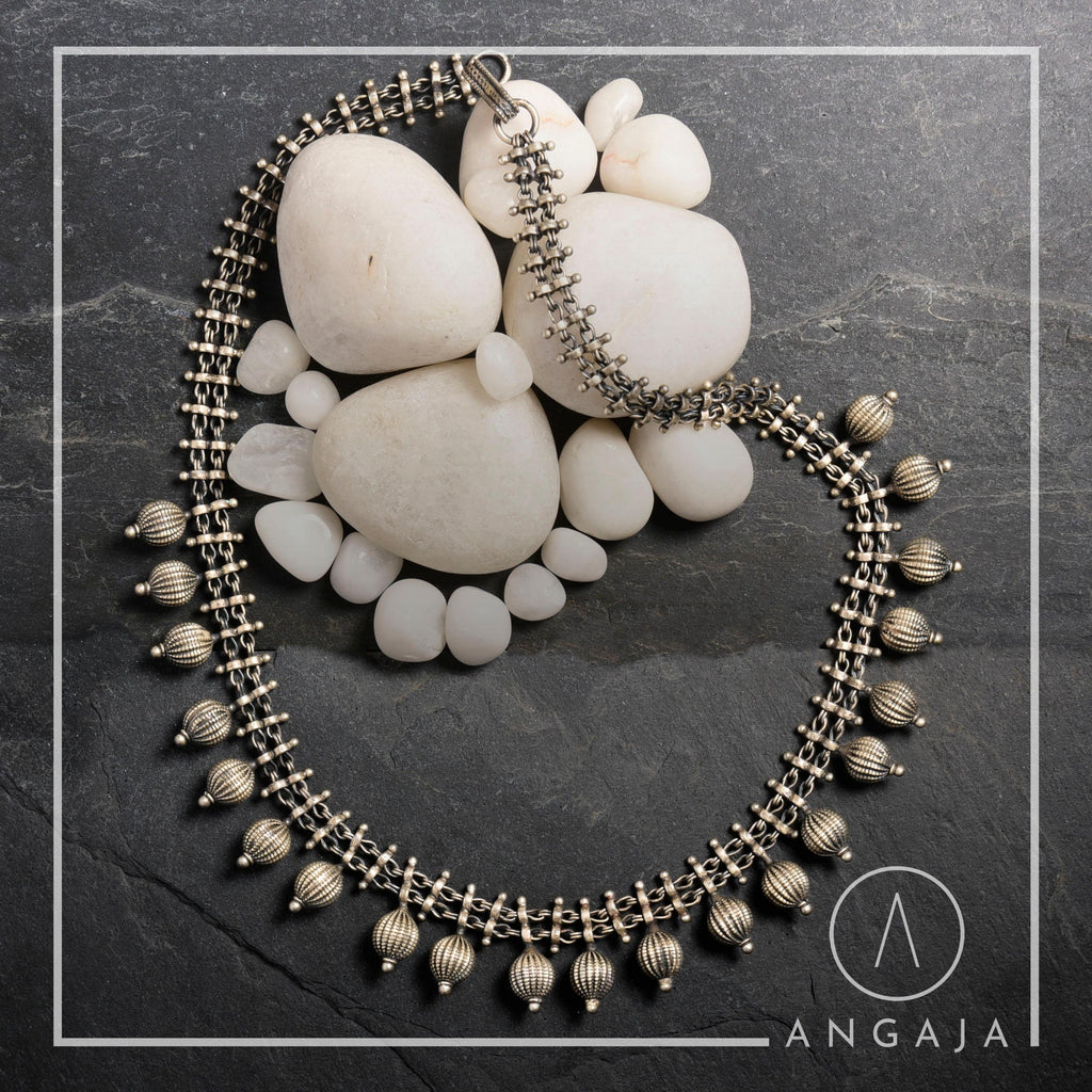 Silver Beads Necklace - Angaja Silver