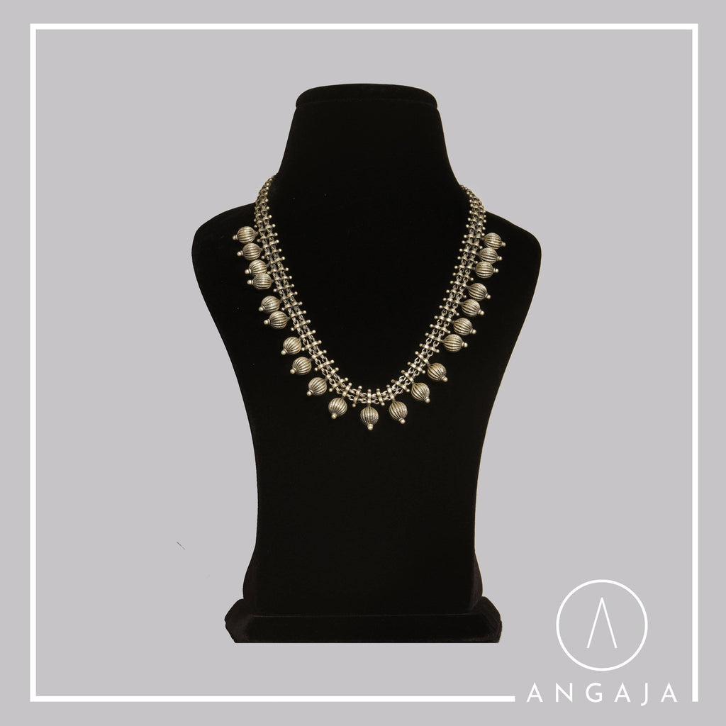 Silver Beads Necklace - Angaja Silver