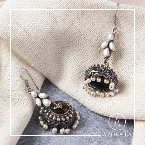 Silver Earrings - Copper Finish - Angaja Silver