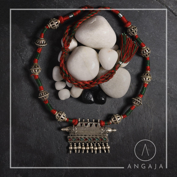 Silver Pendant Necklace (Antique) - Angaja Silver
