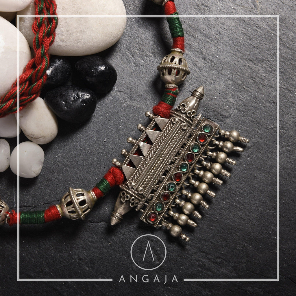 Silver Pendant Necklace (Antique) - Angaja Silver