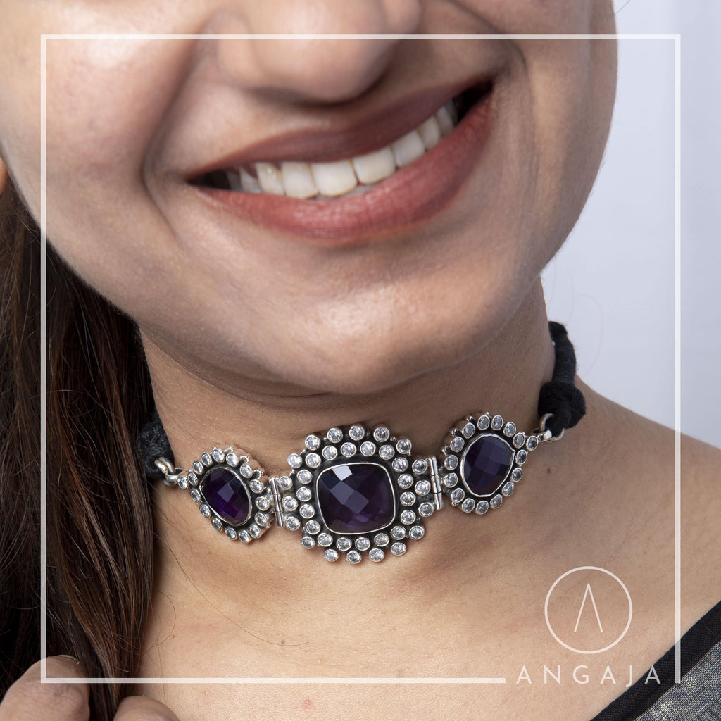 Silver Stone Choker - Angaja Silver