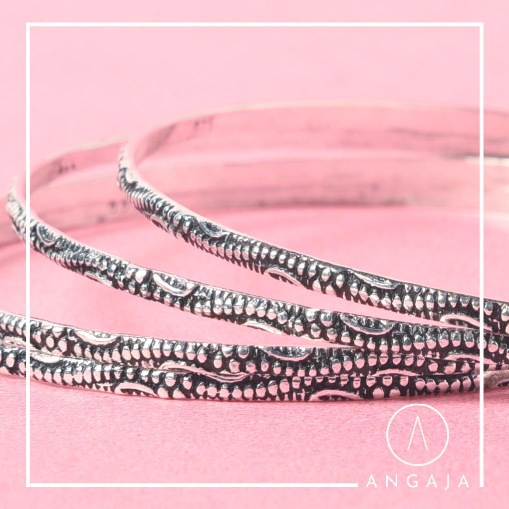 Sivler Bangles - Angaja Silver